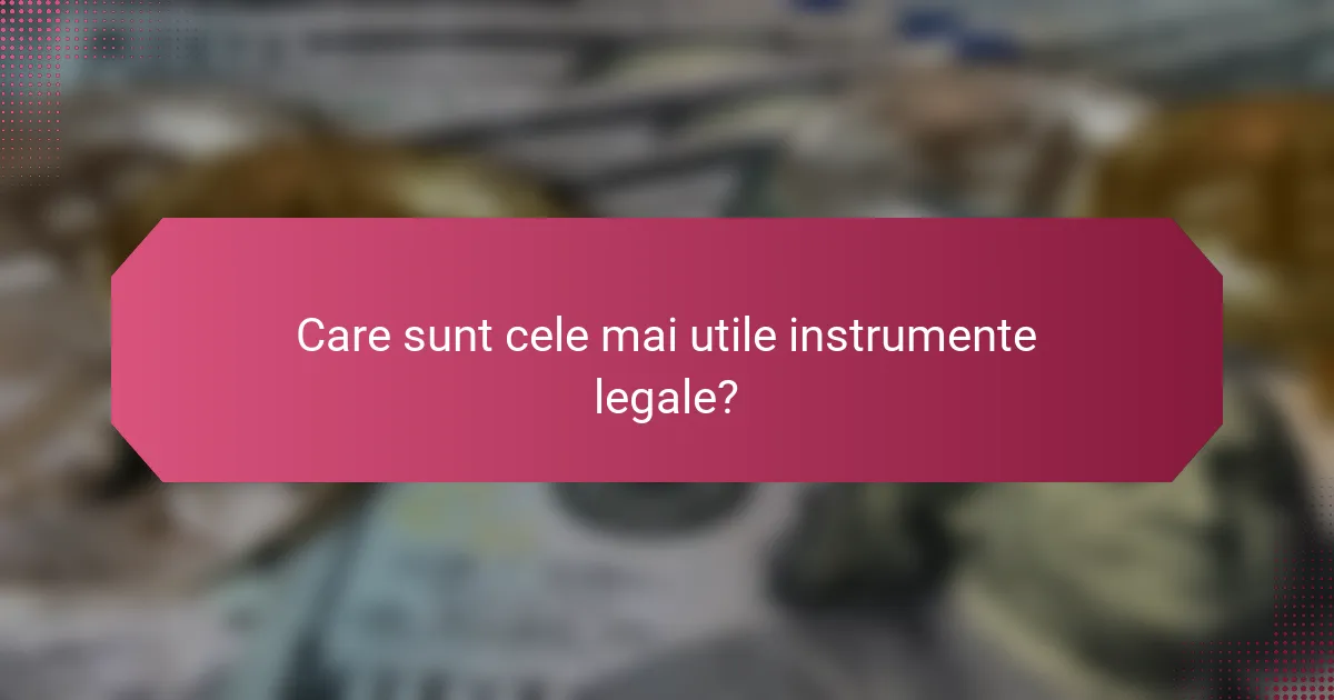 Care sunt cele mai utile instrumente legale?