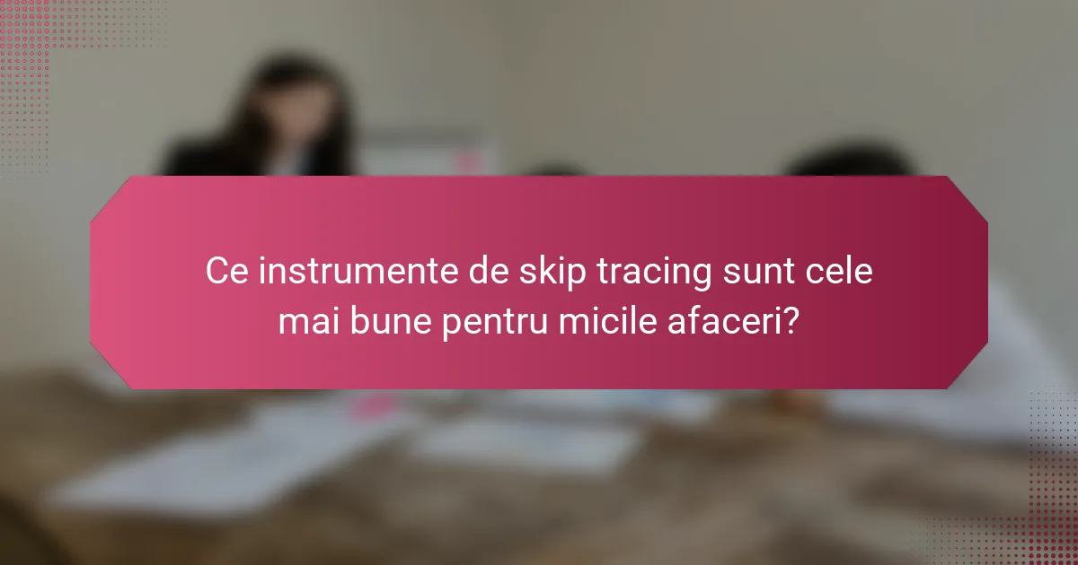 Ce instrumente de skip tracing sunt cele mai bune pentru micile afaceri?